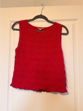 Madewell Pink Women' Smocked Tank Top - Madewell Smocked Boatneck Tank